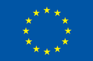 Europa-Flagge: ein Kreis aus 12 gelben Sternen auf blauem Grund.